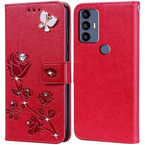 Phone Case for TCL 30E/30 SE/306/305, Flip Wallet Kickstand Premium PU Leather Protective Mobile Phone Cover for TCL 30E/30 SE/306/305 Holster With Card Holder Cover