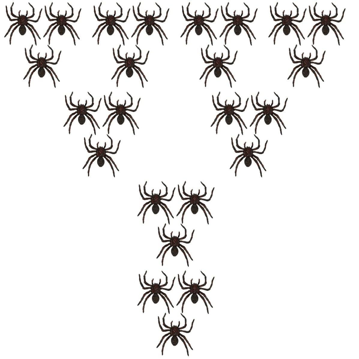 Abaodam 24 Pièces Ornement Araignée Géante en PVC Rouge pour Décoration Halloween, Léger Fonction Saut Effrayant, pour Soirées et Salon