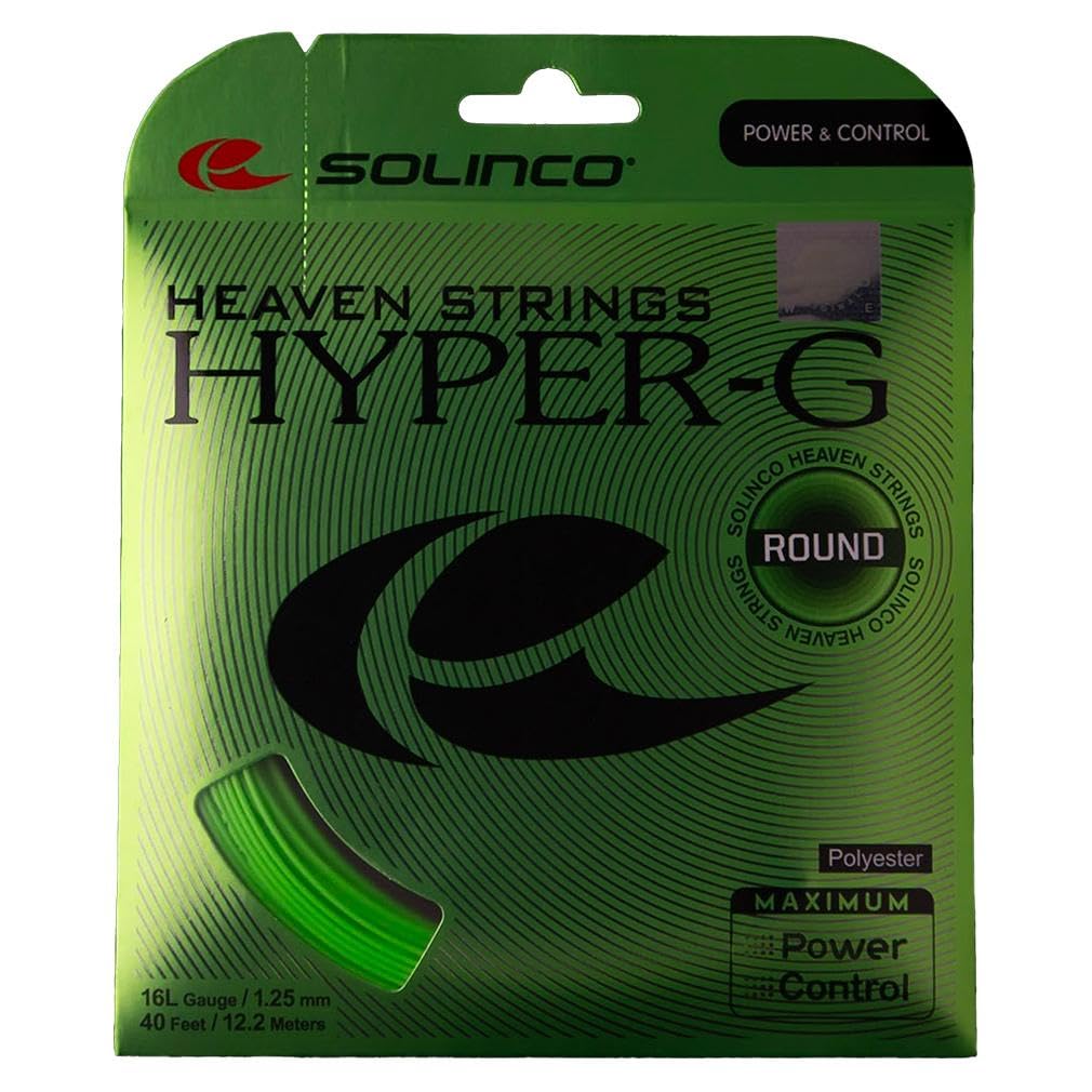 Solinco Hyper-G Round Tennis String, 16L, Green