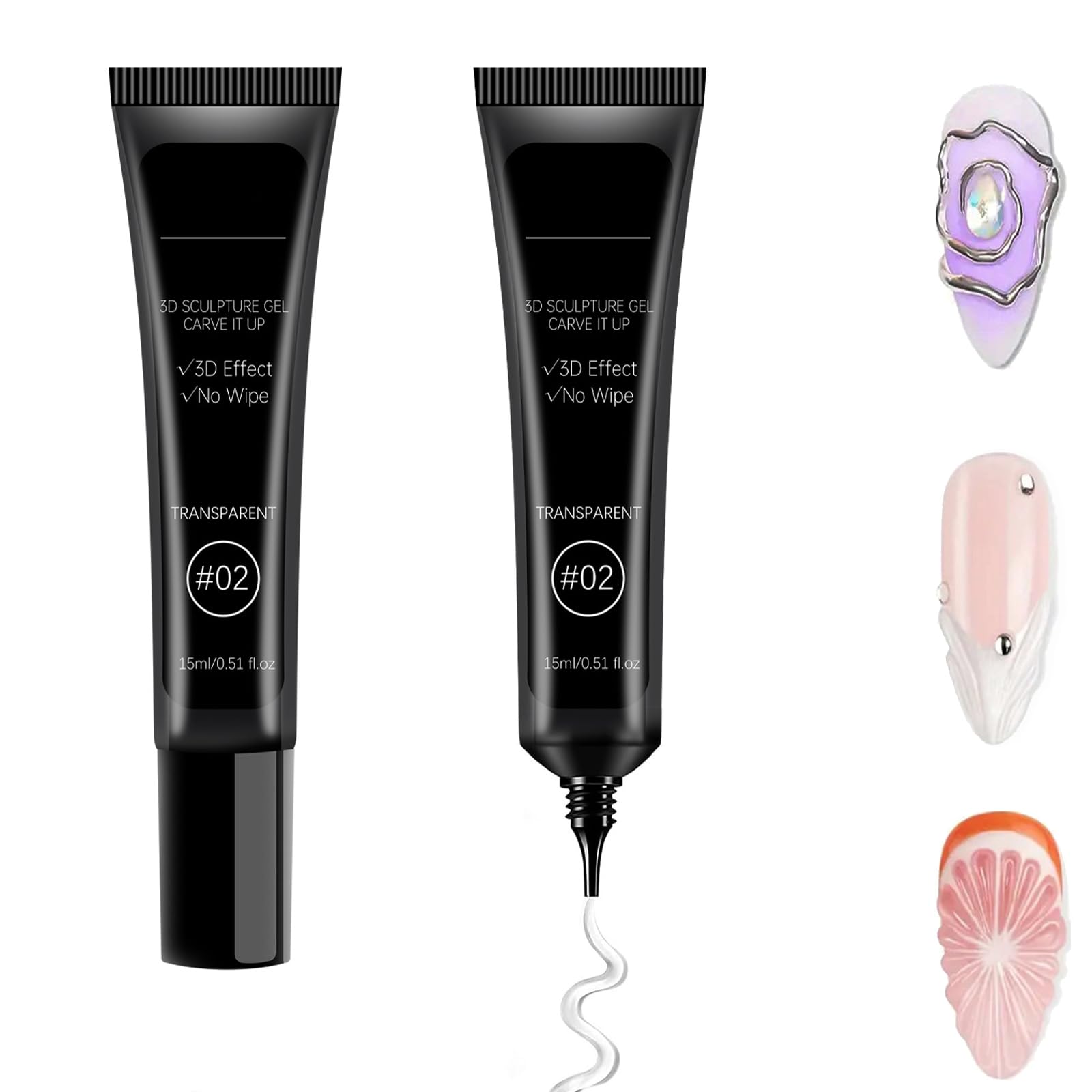 Gel Colla per Unghie 15ml -Costruttore Modellante per Nail Art 3D Tip UV, Solid Nail Glue per Strass e Decorazioni, Ideale per Principianti e Professionisti