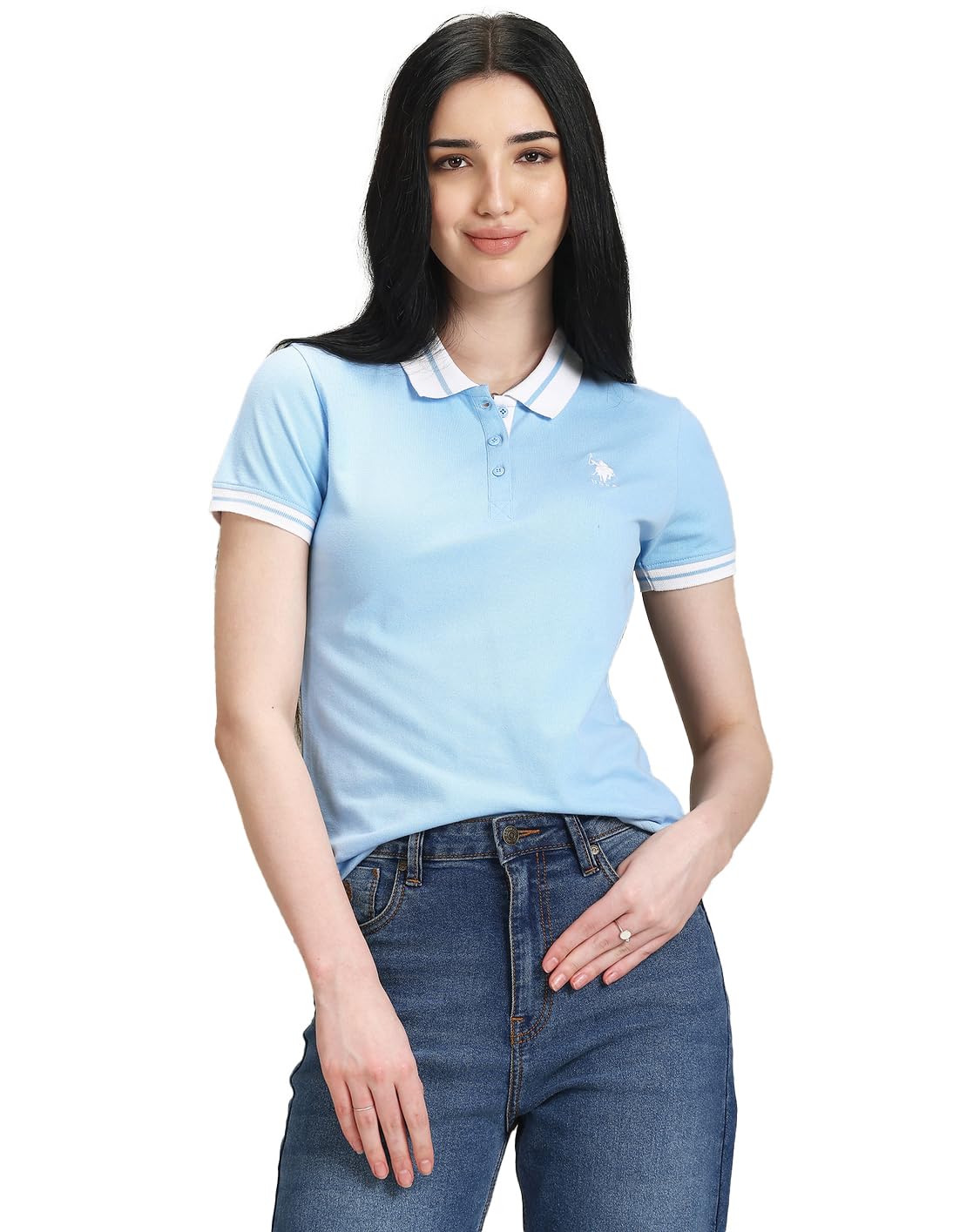 u.s. polo assn. Women's Cotton Solid Regular Fit T-Shirt-picture-32