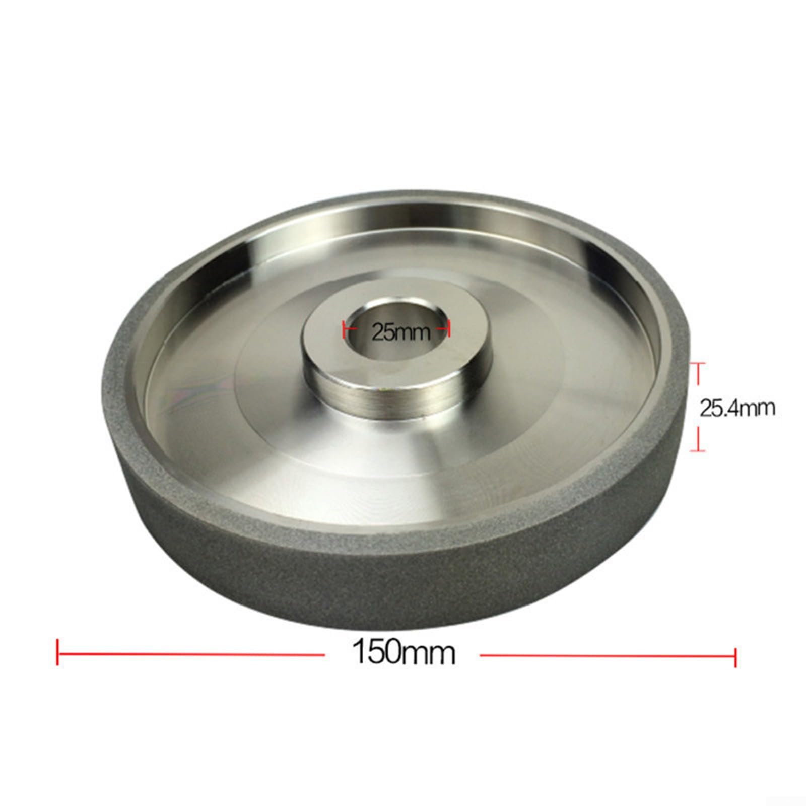 Meule de Polissage, Meule En Métal Diamanté, Meule Cylindrique Cbn, Diamètre 150 X 25,4 Mm de Large Avec Arbre de 25 Mm/A/150#