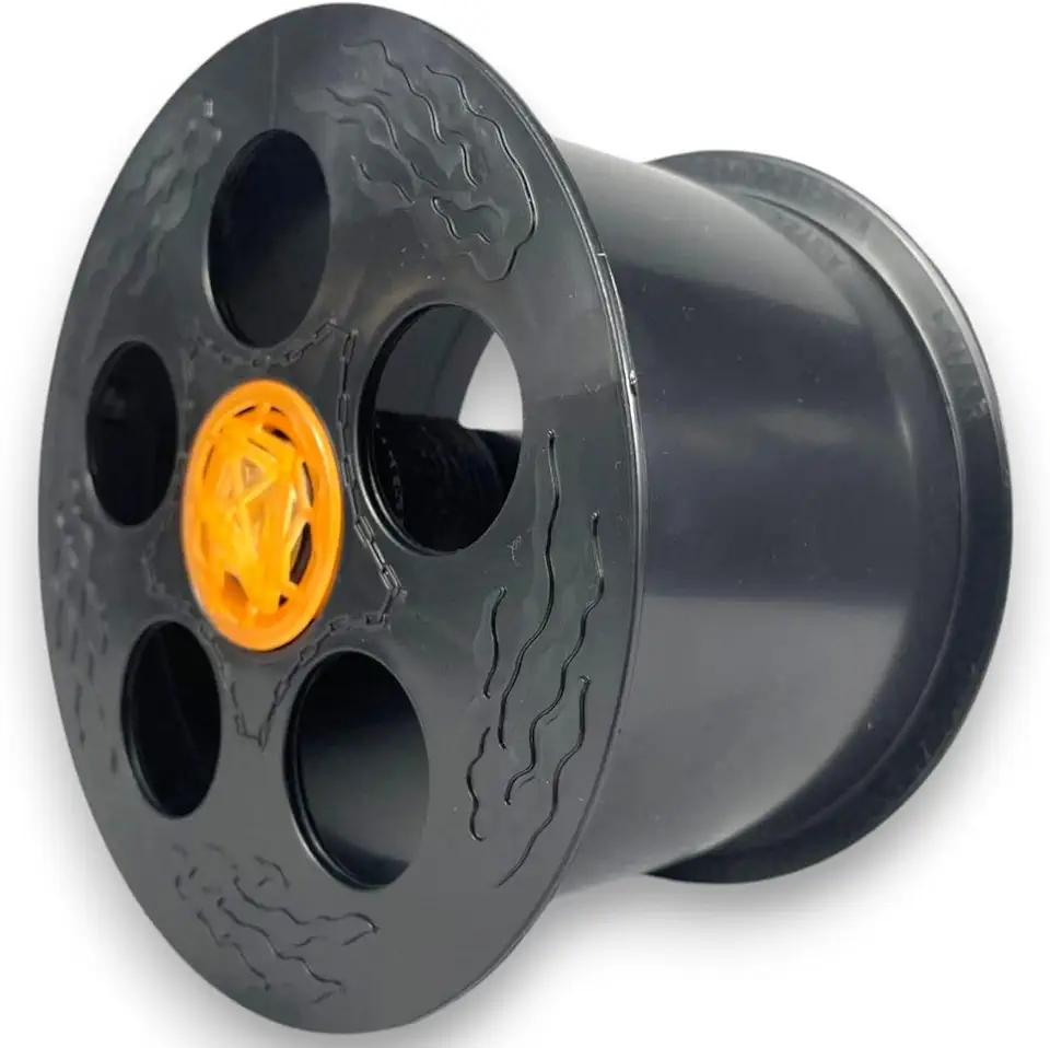 Carretilha para Pipa 6 Polegadas (15cm) Plástico Resistente Preta Pequena