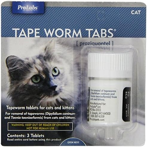 ProLabs Tape Worm Tabs Cat Tapeworm 3 Tablets for Cats & Kittens Praziquantel