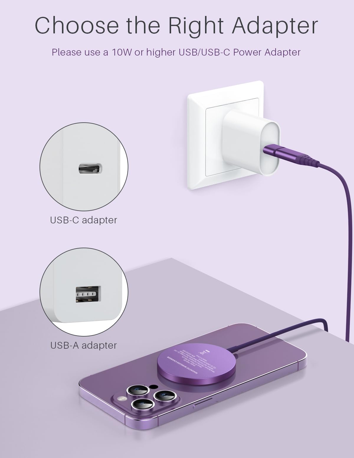 Caricatore Wireless Magnetico, Caricabatterie Mag-Safe per iPhone 16 Pro Max Plus, Caricatore Senza Fili Portatile Wireless Ricarica per iPhone 15 Pro Max/15 Plus/15 Pro/15/14 13 12 serie