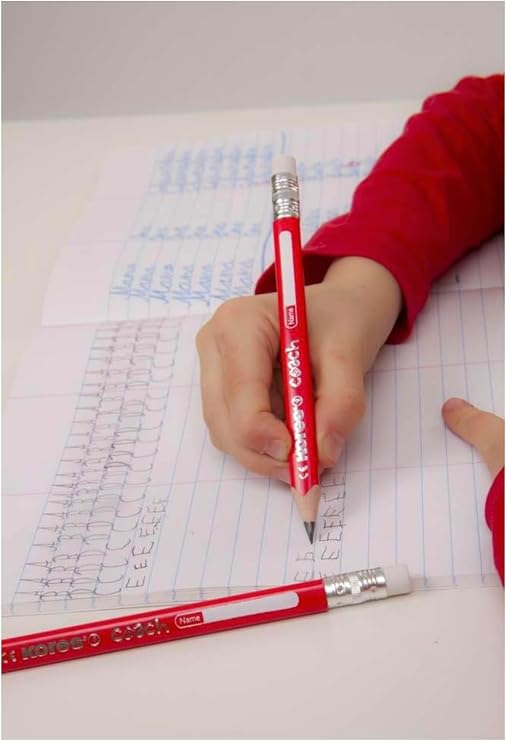 Kores Jumbo Graphite Pencils for Kids - Coach, Soft HB Lead With Eraser Tip, Ergonomic Shape - School Supplies, Set of 12 | Soft Lead with Eraser Tip, Ergonomic Triangular Shape for Easy Grip, Back to School, Classroom