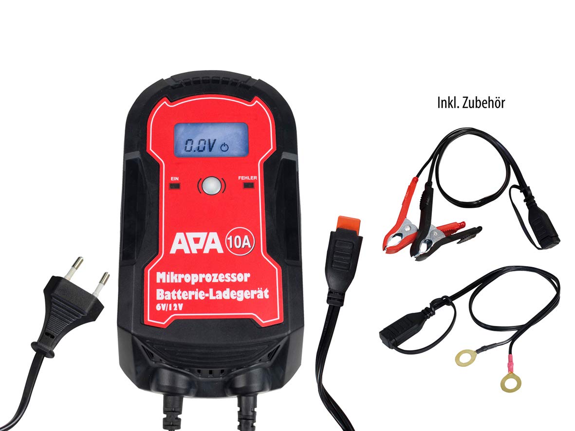 APA 16622 Mikroprozessor Batterie-Ladegerät, für Auto-Batterie, 6/12 V, 10 A