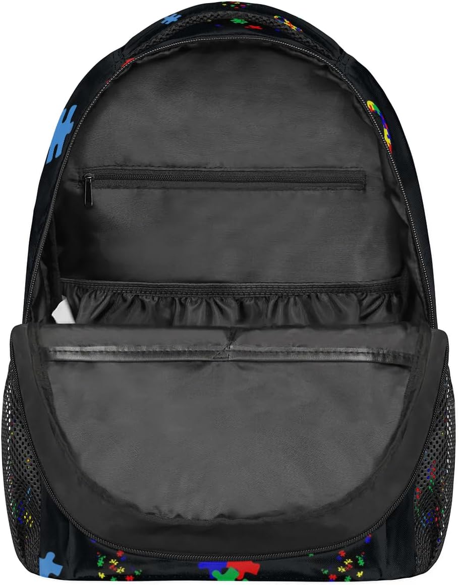 Custom Name School Backpack for Teens Girls & Boys,Autism Graffiti Art Kids Laptop Backpack Middle School Students Bookbag,16In Personalized Gym Travel Bag Schoolbag Casual Hiking Camping Daypack