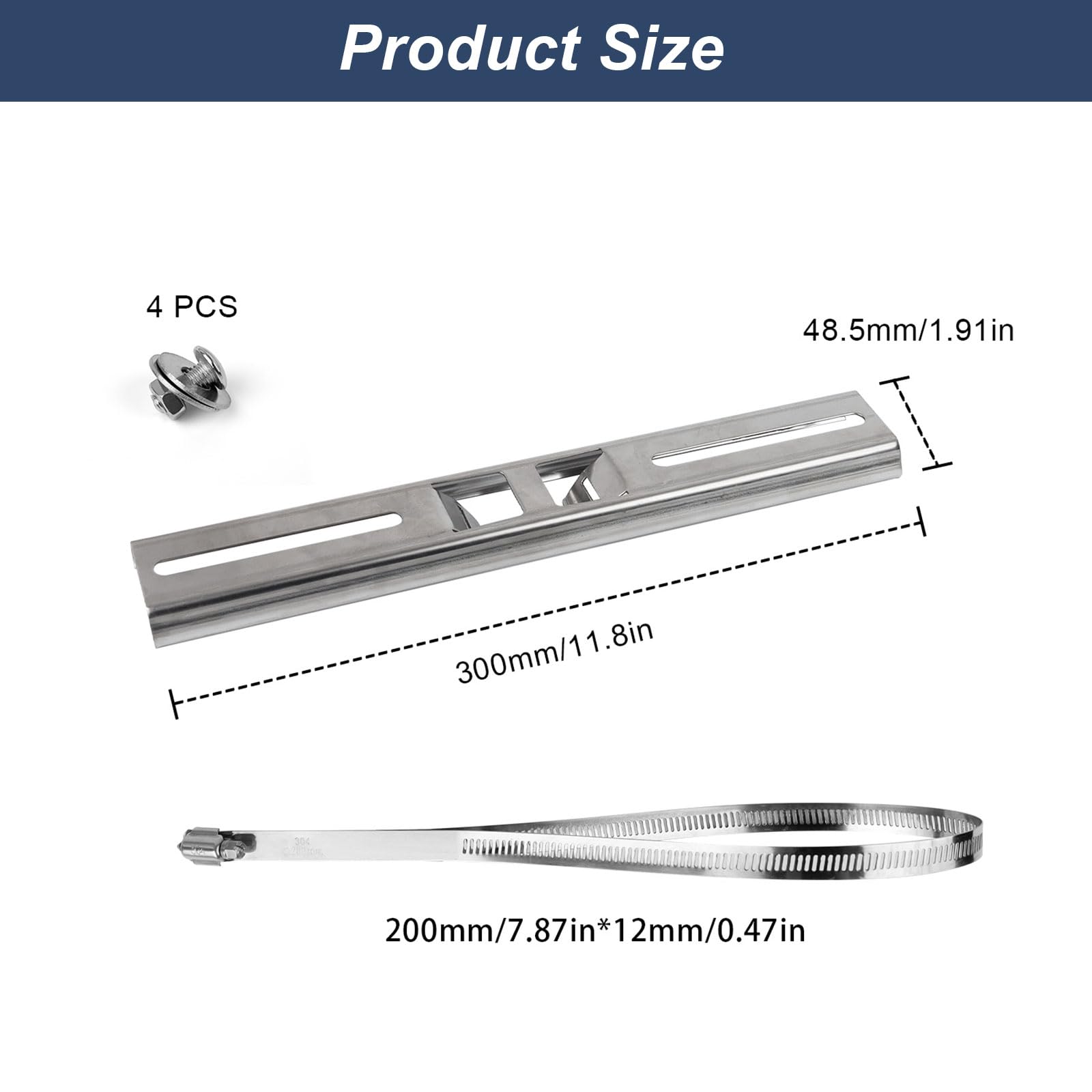 30cm Universale Montaggio Palo Verticale Staffa, 2 Pezzi Staffa Palo, Acciaio Inossidabile Montaggio Staffa Angolare, con 2 Clip Regolabili, per Scatole Commutazione Esterne