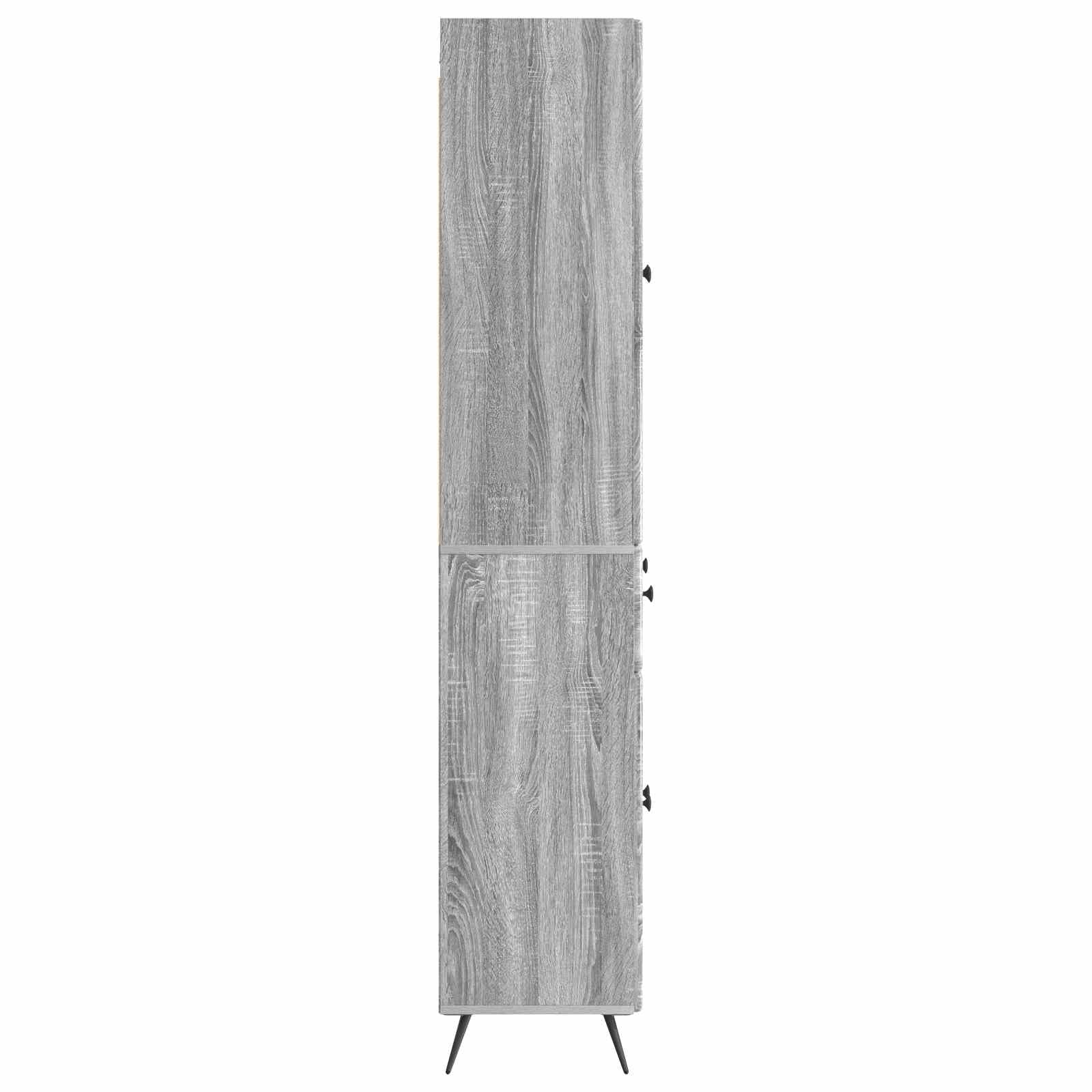 Meuble Rangement 2 Pcs Sonoma Gris avec Porte