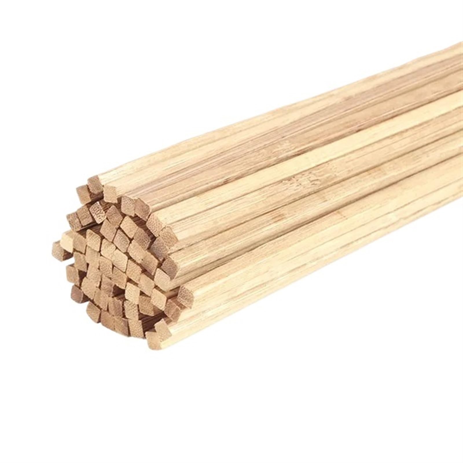 Weitingkkk One Color Wooden Sticks For Crafts, Wooden Dowels Balsa Wood Sticks Multiple Sizes Model Building Diy Accessories(5X5x200mm 20Pcs)