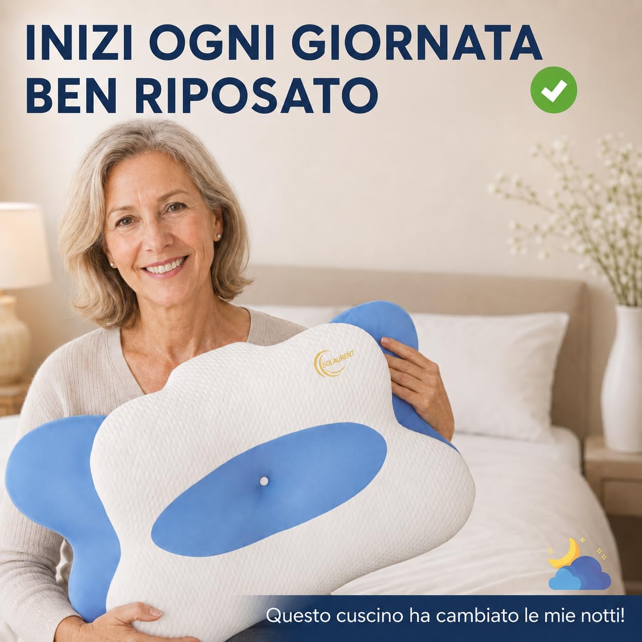 MorphéaLux® Cuscino Ergonomico Cervicale Anti-Dolore, Cuscino per il Collo Ortopedico, Forma Farfalla per Tutte le Posizioni, Anti-Ronflio e Apnea Posizionale