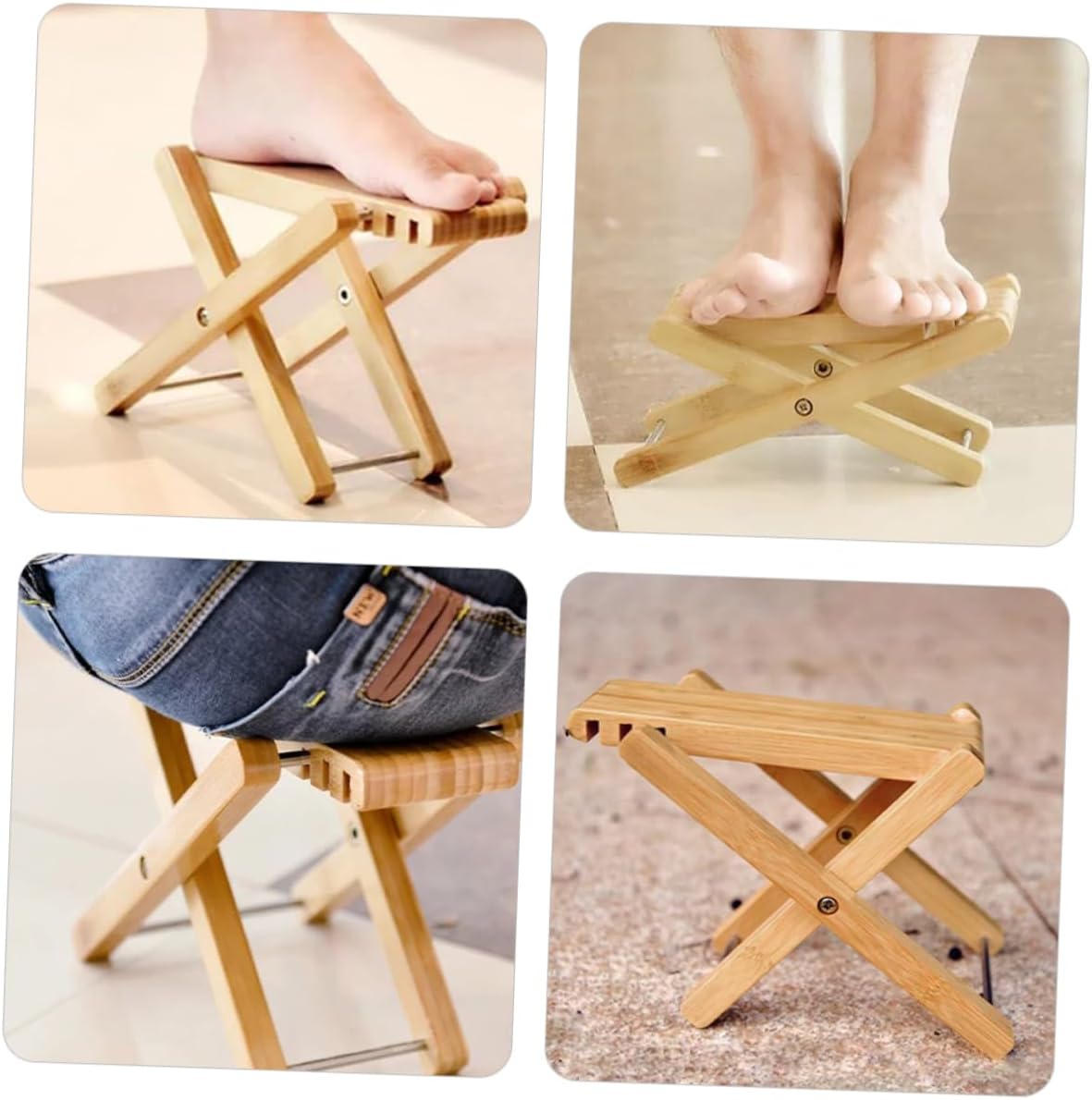 SAFIGLE Foldable Wooden Guitar Stool Height and Storage Bag Portable Footrest for Classical and Acoustic Guitar Players Safe and Design