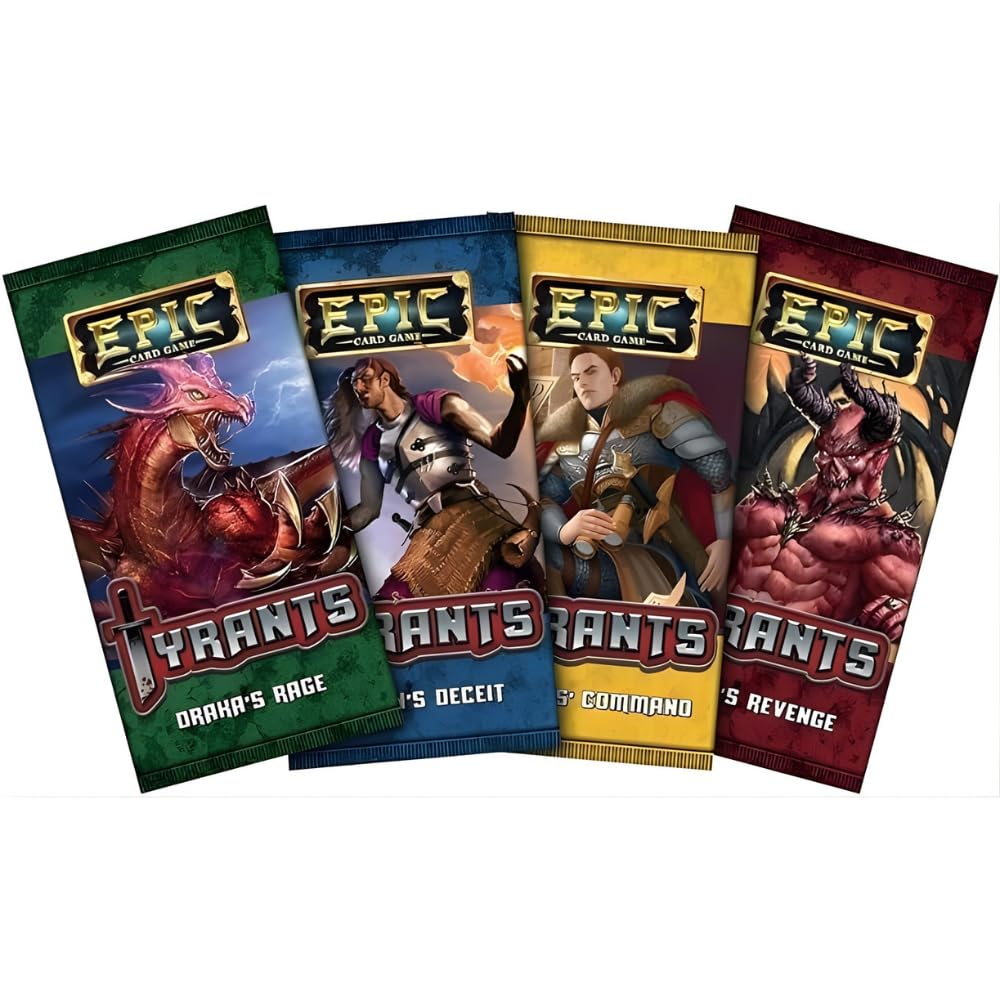 WISE WIZARD GAMES, Pacchetto gioco di carte epico: set base, Guardiani di Gowana, Duelli Boxed Sets Plus 4 pacchetti di carte tribù perdute, 4 pacchetti Pantheon, 4 tiranni, 4 rivolta (19 articoli)