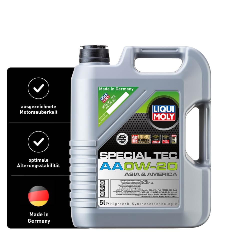 LIQUI MOLY Special Tec AA 0W-20 | 5 L | Synthesetechnologie Motoröl | Art.-Nr.: 9734, farblos