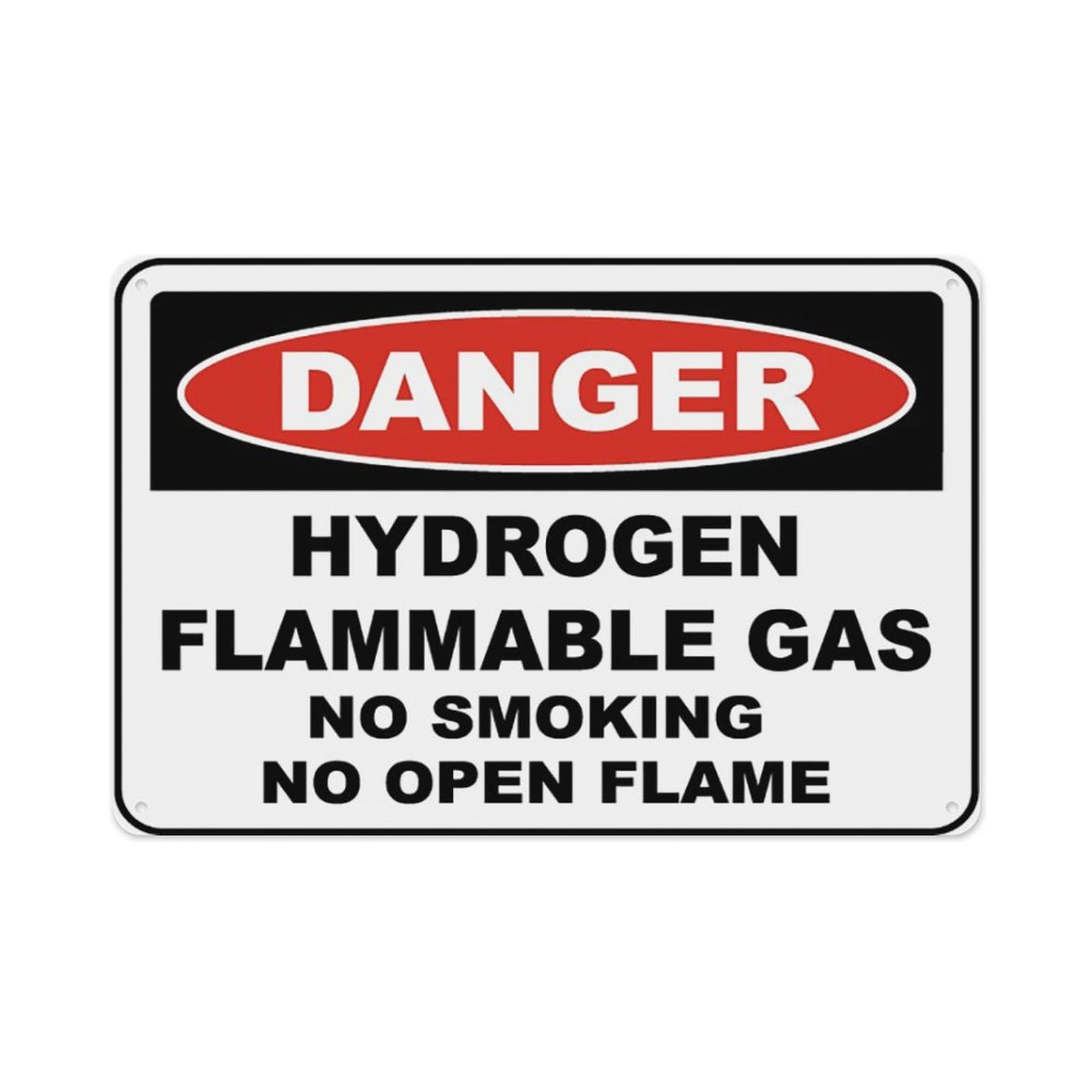 peiyeety Hydrogen Flammable Gas No Smoking Sign Aluminum Tin Warning Signs For Home Outdoor Garden 12X16 Inches