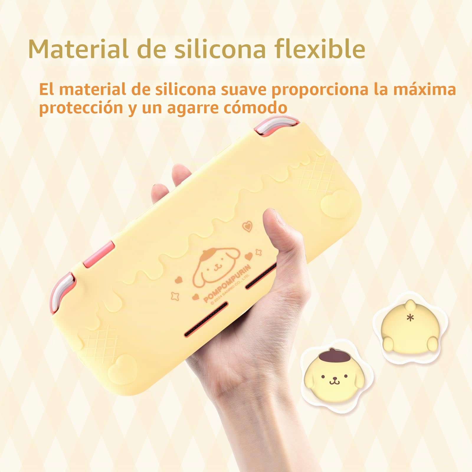 Kuitmor Estuche Protector para Switch Lite, Funda Kawaii para Switch, Carcasa Protectora de Silicona Suave Antirrayaduras para Switch Lite 2019 con 2 Tapas de Agarre