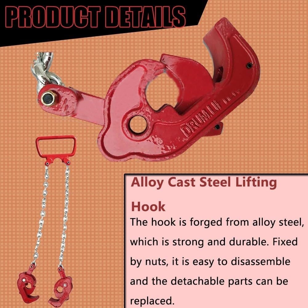 Podnośnik Płyty Podnośnika Pionowego z pierścieniem podnoszącym dla drutu Lid Clamp Heavy Duty Drum Handling Clamp