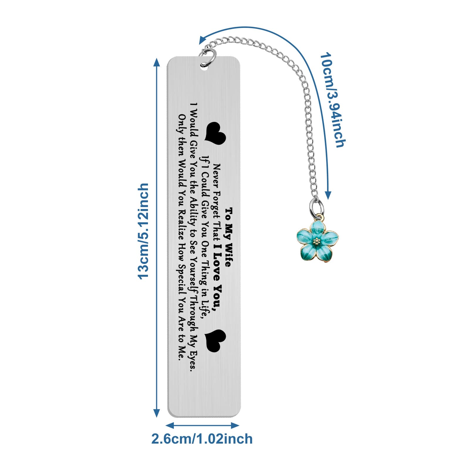 to My Wife Gift from Husband Wife Bookmark I Love You Bookmarks Happy Anniversary Bookmarks Book Mark for Wife Cute Valentines Day Gifts for Her Romantic Bookmark Book Club Gifts Thank You Bookmark - Image 2