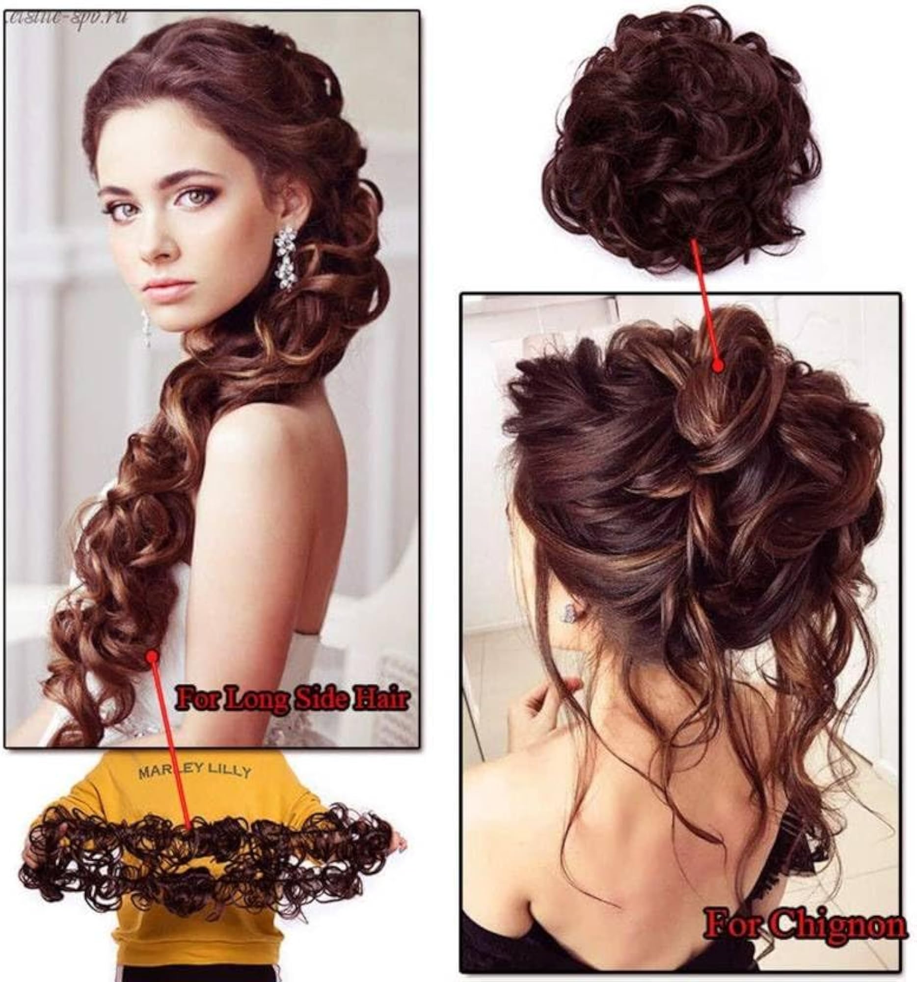 Women's Messy Frill Style Hair Extension for Ponytail and Bun