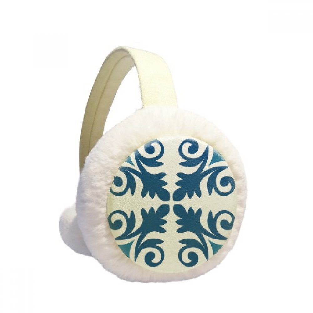 Orejeras de felpa y piel de imitación con diseño decorativo de flores de invierno