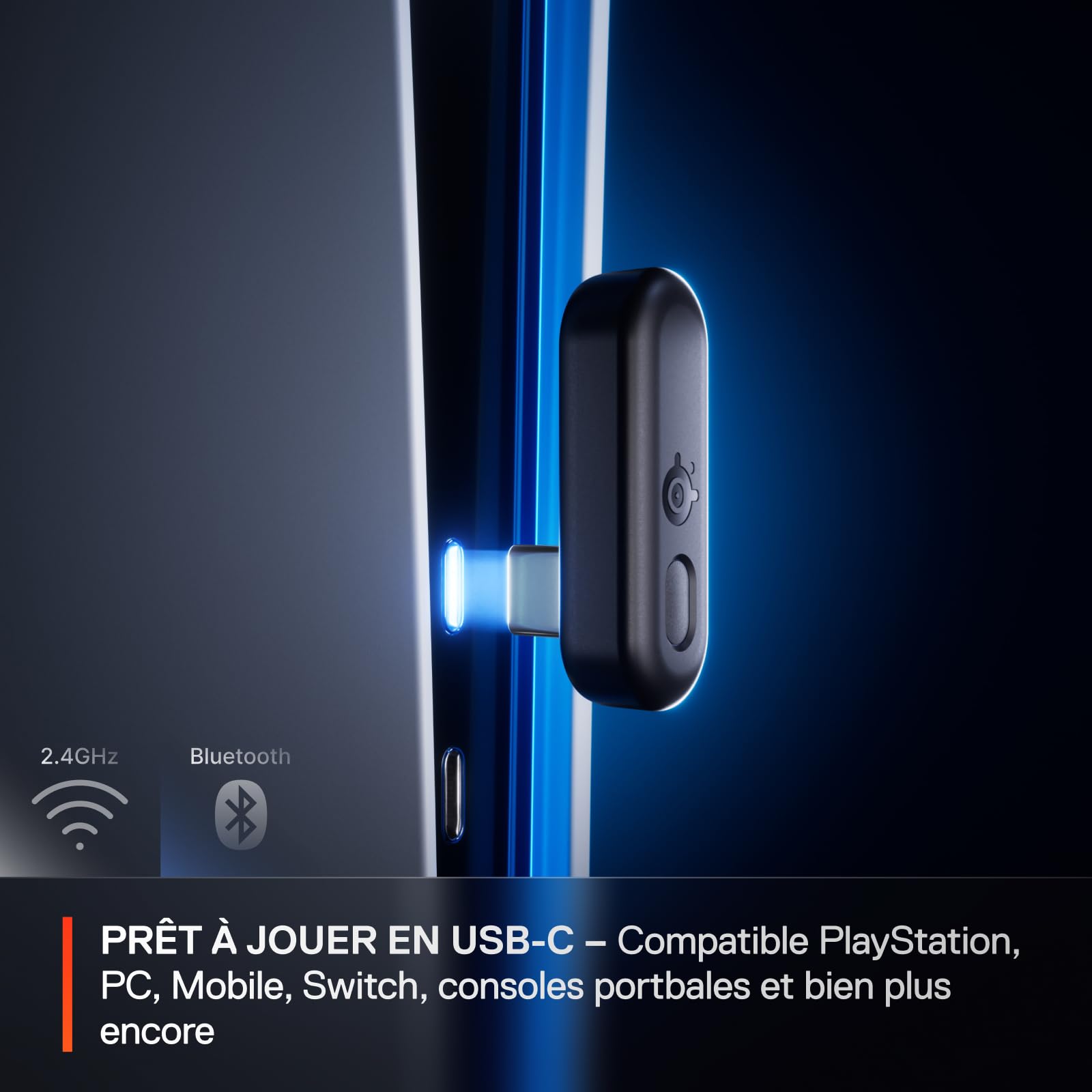 SteelSeries Casque Arctis Nova 3P Wireless - Appli Mobile Companion - Batterie 40h - Haut-parleurs magnétiques en néodyme - 2,4 GHz/Bluetooth - Micro détachable - PS5, PS4, PC, Switch, Mobile -Noir