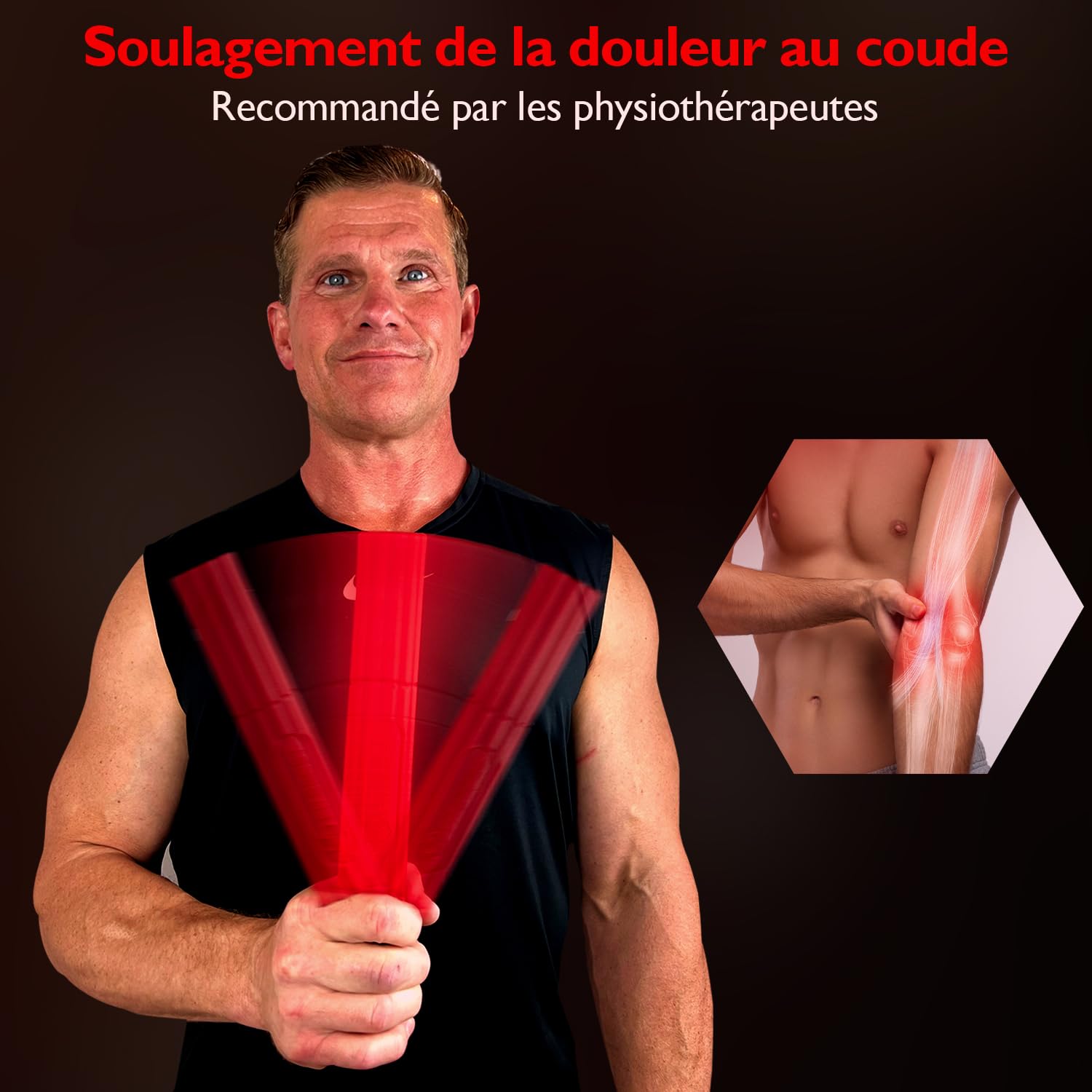 FitBeast Barre de thérapie Flex Therapy - Idéale pour soulager la douleur des tendinites et améliorer la force de préhension, barre de résistance fitness pour golfeurs, coude et tendinite, barre