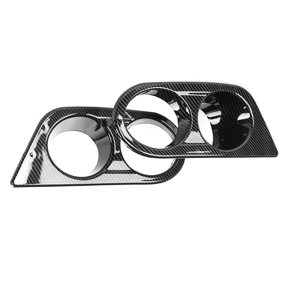 OUKENS Copri fendinebbia, 2 pezzi Paraurti anteriore Copri fendinebbia Accessorio per auto a doppio foro adatto per E46 M3 2001-2006(fibra di carbonio)
