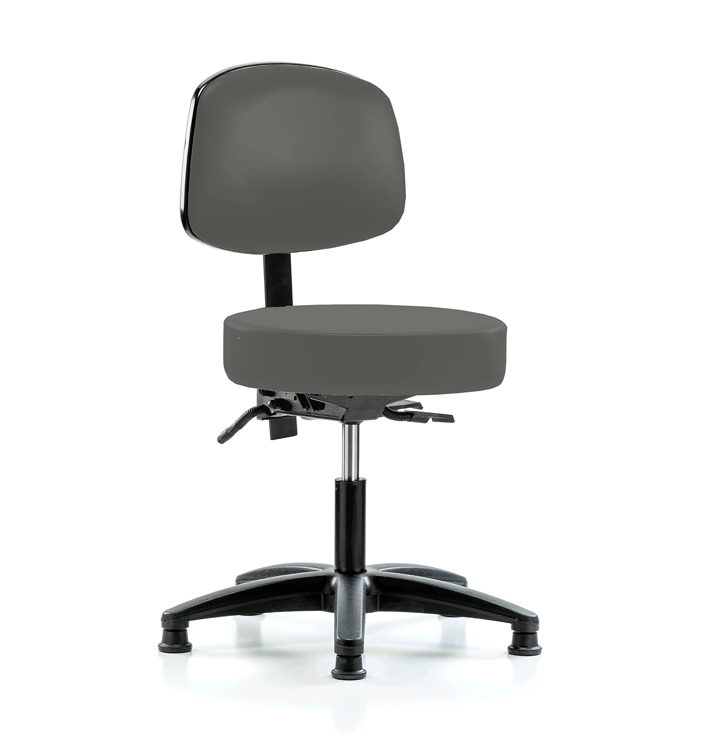 Perch Exam Stool, Glides, 18-23", Charcoal