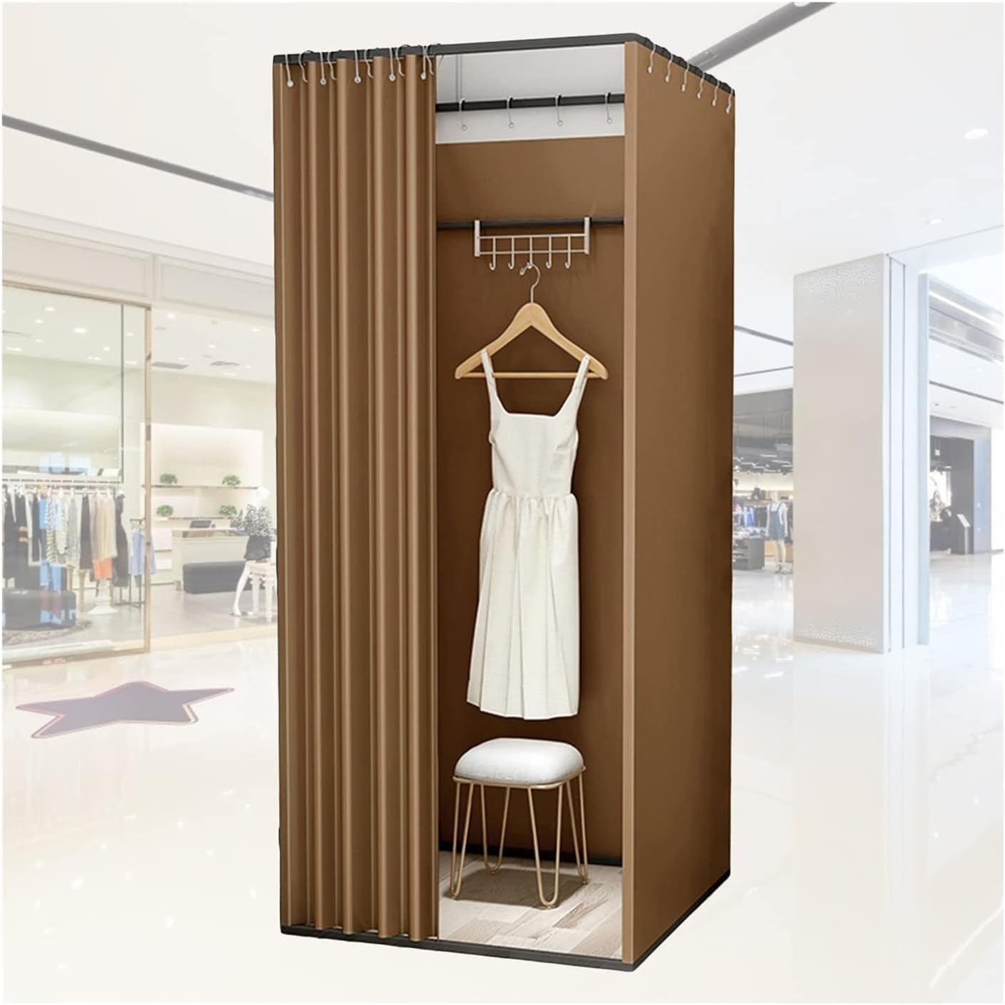 Cloison de séparation temporaire marron idéale pour pop-up store créateur