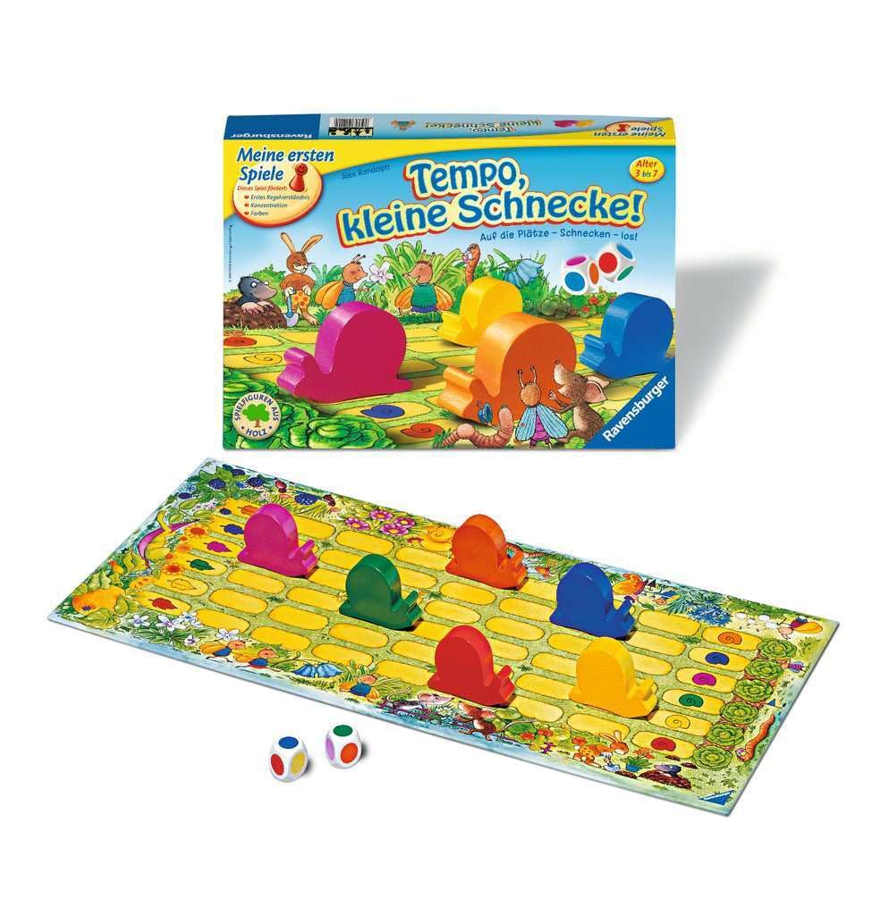 Gioco per bambini Ravensburger 21420 - Tempo little snail, emozionante corsa delle lumache, gioco da tavolo e da tavolo per 2-6 giocatori, gioco per bambini a partire dai 3 anni - regali di compleanno