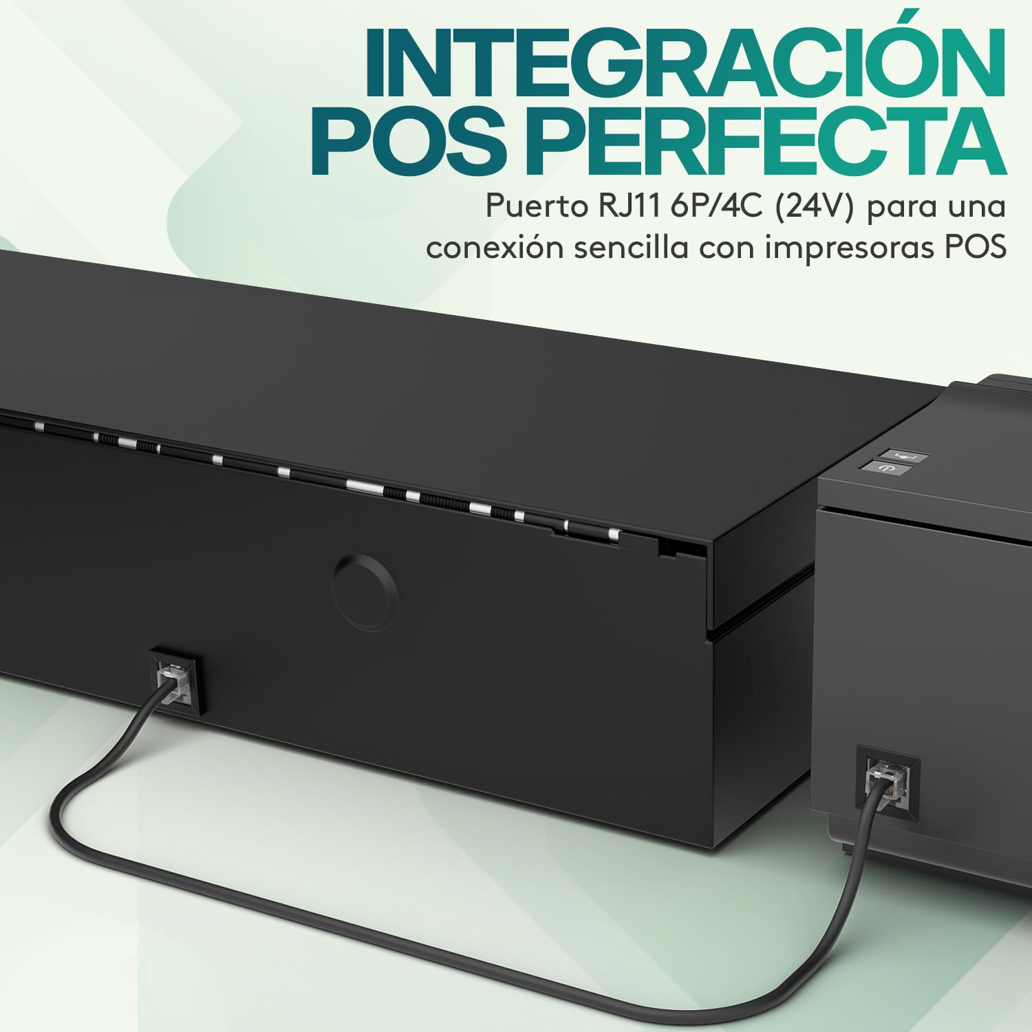 ACROPAQ Cajón portamonedas Fliptop - Compatible con caja registradora RJ11, 6 compartimentos monedas y 8 billetes, (46 x 18 x 10 cm) Carcasa de metal resistente, Inserto extraíble