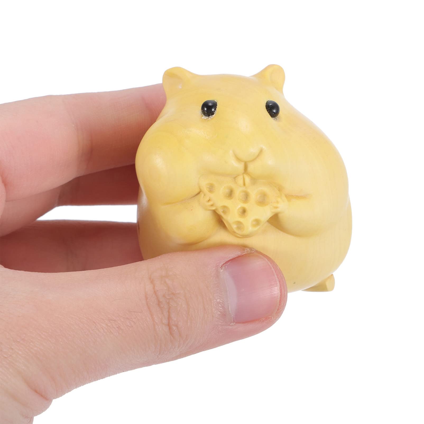 YARNOW 4pièces Figurine Bois De Hamster Sculptée Main Décoration Animale Adorable Bois Statuette Mignonne pour Maison Bureau