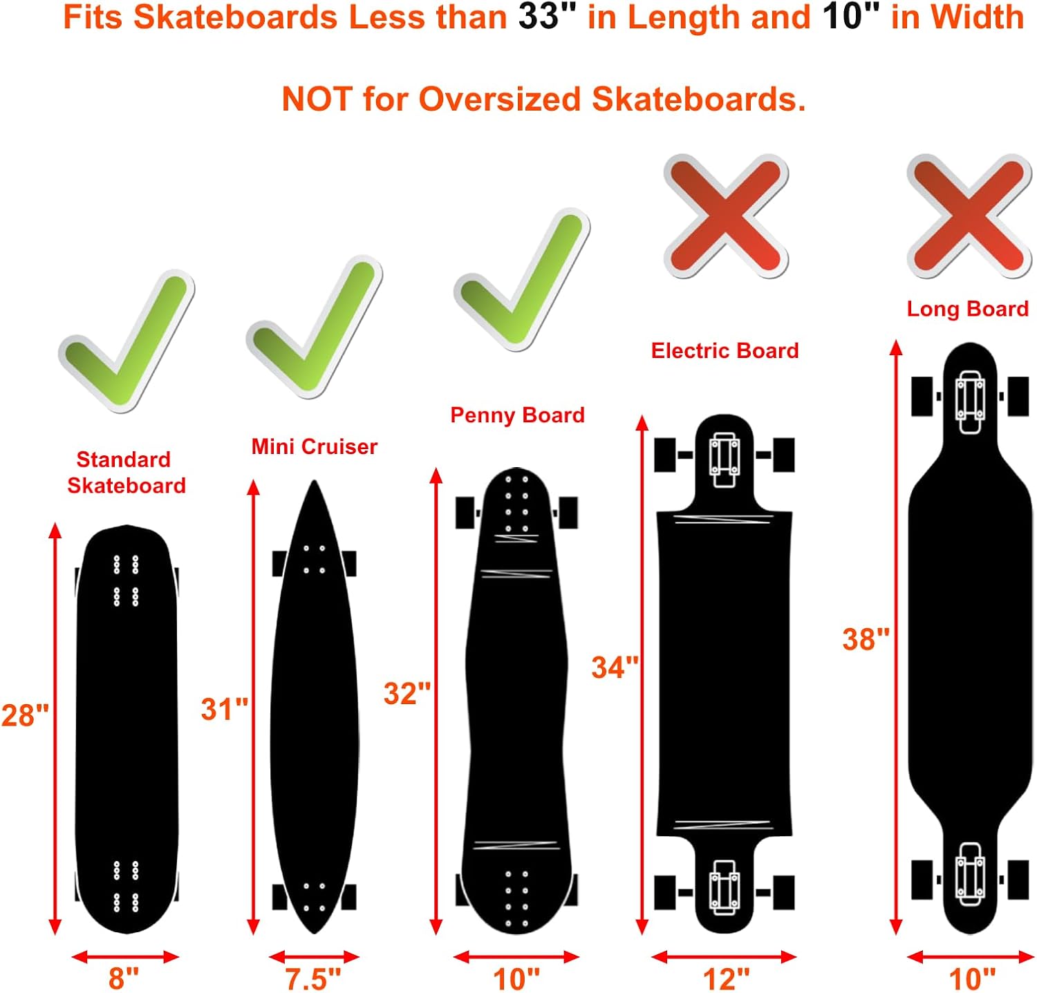 Cosmos Skateboard Bag - Skateboard Backpack & Travel Carry Bag with Outer Pocket, Adjustable Strap for Standard, Mini Cruiser, Regular Size Adult Skateboard, Water-Resistant Fits Commute & Outdoor Use - Image 3