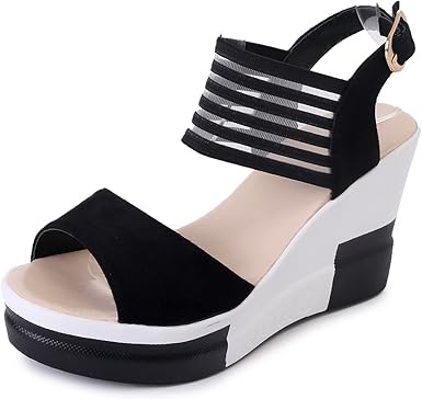 Amazon.com: DOPOCQ Sandalias de plataforma de color puro y cómodas sandalias  de cuña con puntera abierta : Ropa, Zapatos y Joyería