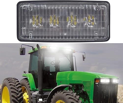Luz de trabajo LED de tractor para faros delanteros de cabina de 20 W, compatible con tractor John Deere 7000-8000 RE306510, R161288, RE37450,