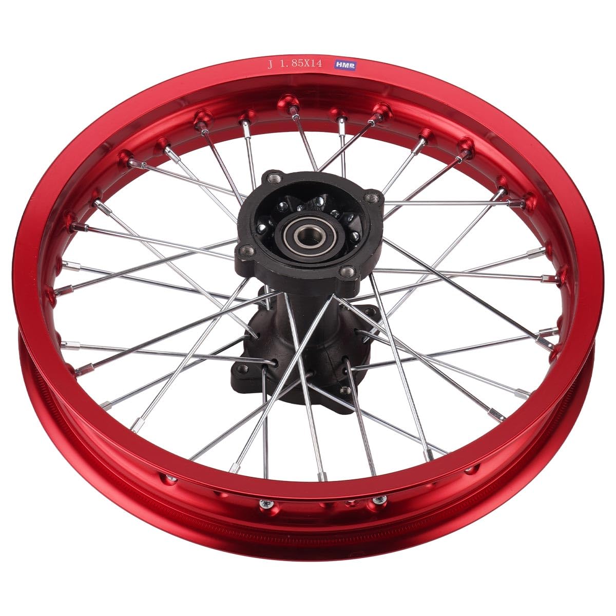 Llanta de aluminio anodizado, 14 pulgadas, trasera roja, 15 mm, tipo 2 Pit Dirt Bike Cross