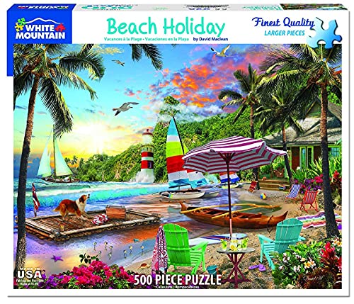 Rompecabezas White Mountain de 500 piezas: Velero de primavera, vacaciones en la playa | Piezas grandes, regalo para adultos y familia, 18" x 24" miniatura 2