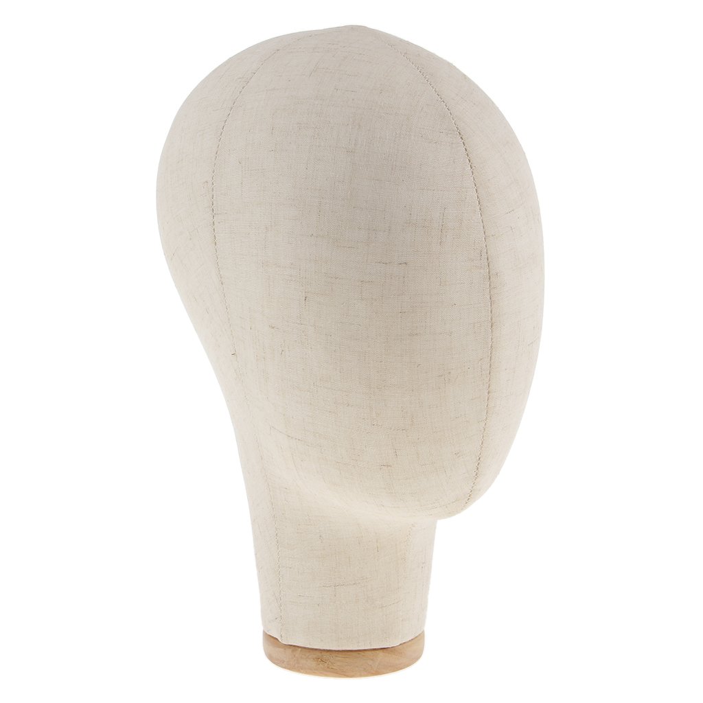 Espositore per Cappelli Da 21 Pollici con Testa di Manichino in Tela Professionale per Parrucca Nero/Beige - Beige