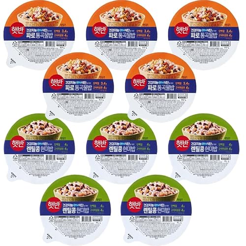 ファッロ全粒穀物ご飯110g x 5食 +レンズ豆入り玄米ご飯110g x 5食 パックご飯 電子レンジ対応 [並行輸入品]