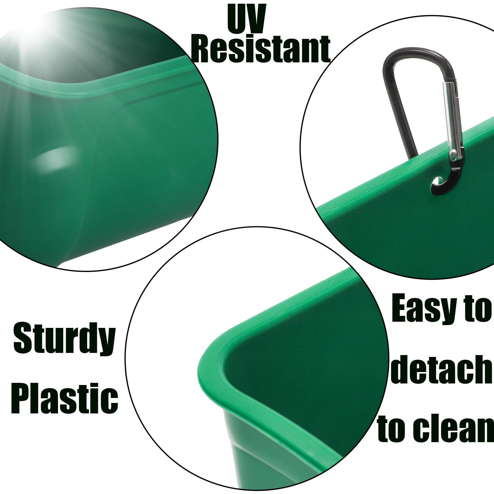Cedilis Paquete de 4 comederos colgantes para patos, comedero de valla de pollo con clips, contenedor de alimentación de agua para aves de corral, ganso, conejos, ovejas, cada alimentador de 2.5