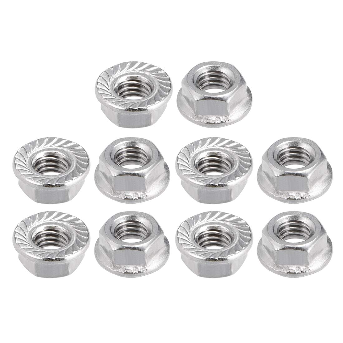 Amazon.com: uxcell M6 Serrated Flange Hex Lock Nuts, 316 Stainless