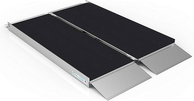 EZ-Access - Portable Wheelchair Ramp - Handicap Ramp for Home Entry, Portable Ramps for Wheelchairs with Slip-Resistant Surface and Self-Adjusting Bottom Transition Plates - 4 Ft Suitcase Singlefold