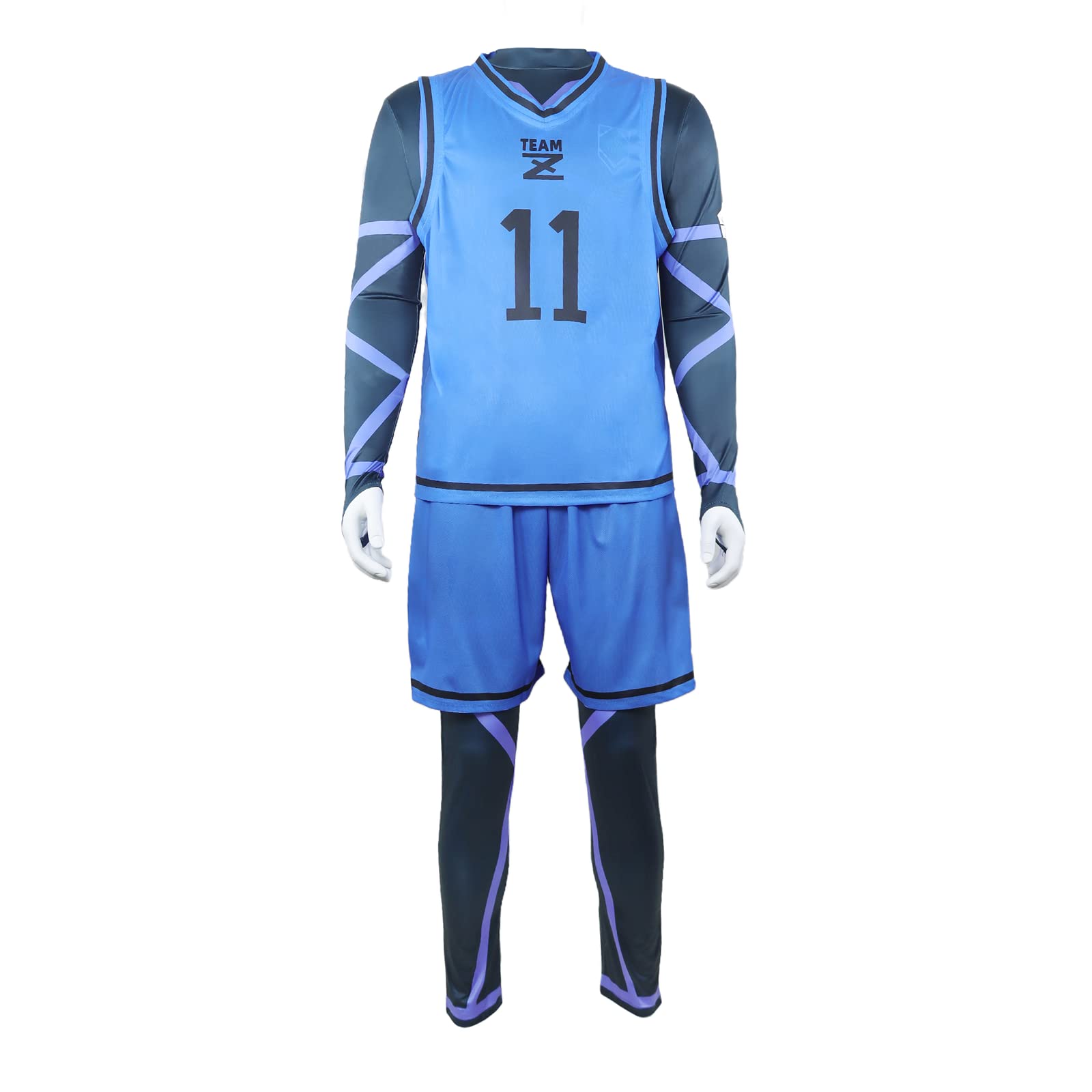coserdepot Blue Jersey Cosplay Costume Yoichi Sportswear Jumpsuit No 11 Football Uniform Shorts Tracksuit-picture-27
