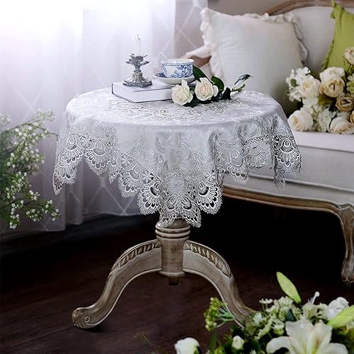 ARTABLE Mantel pequeño de encaje de macramé de otoño y Navidad, para Acción de Gracias, al aire libre, granja, rústico, cocina, fiesta, cumpleaños,