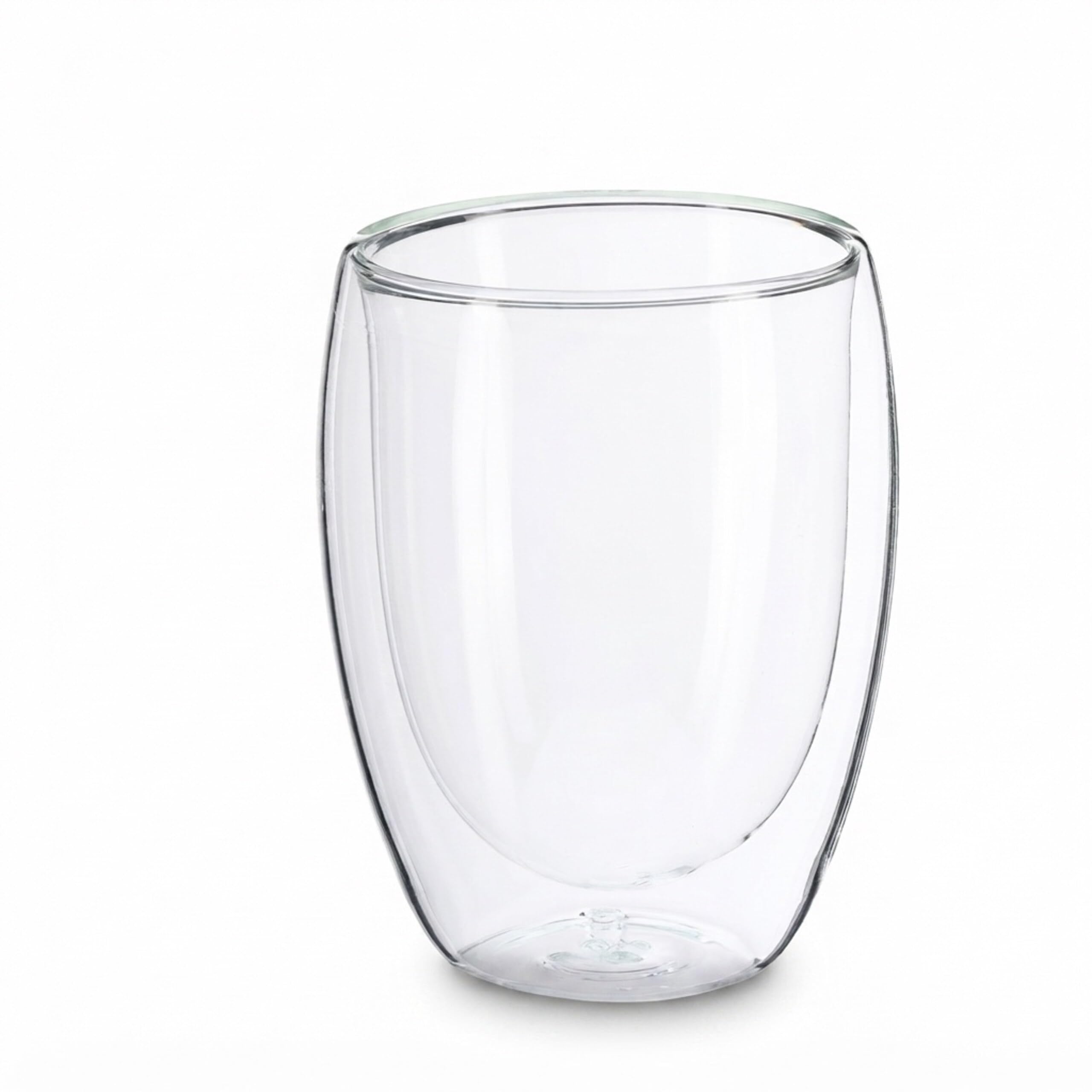 Relaxdays Bicchieri in Vetro a Parete Doppia, Set da 6, per Acqua, caffè, Latte Macchiato, Tazze da 350 ml, Trasparenti