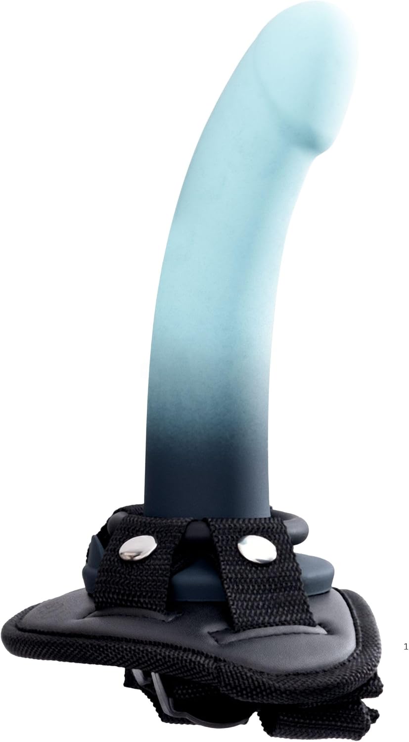 VeDO Duo 7" Silicone Semi‑Realistic Dildo with Adjustable Strap‑On Harness for Couples (Teal/Black)