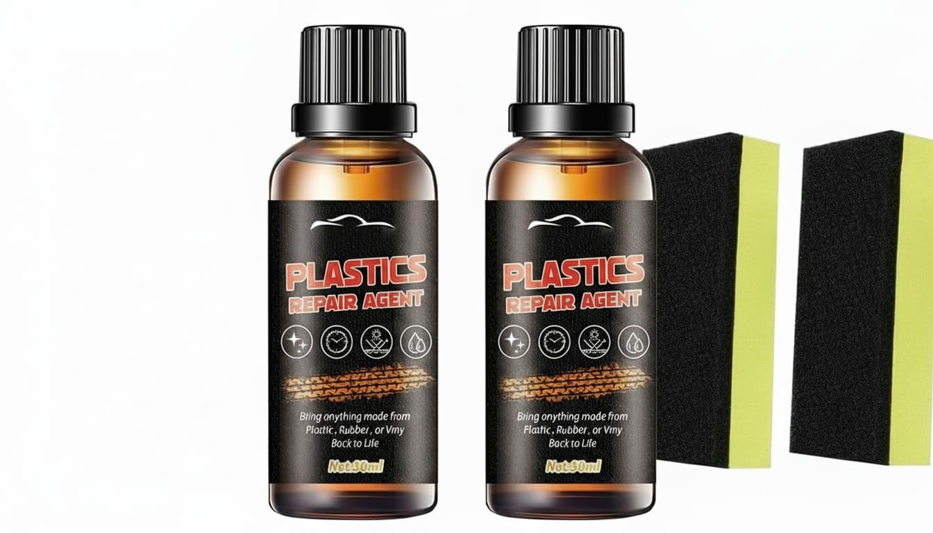 NALACAL 2 Pack Plastic Restorer for Cars, Ceramic Coating Repair Agent, Long-Lasting Plastic Renovation & Protection, Auto Exterior & Interior Plastic Cleaner Against UV Rays, Rain, Dirt, and Fading