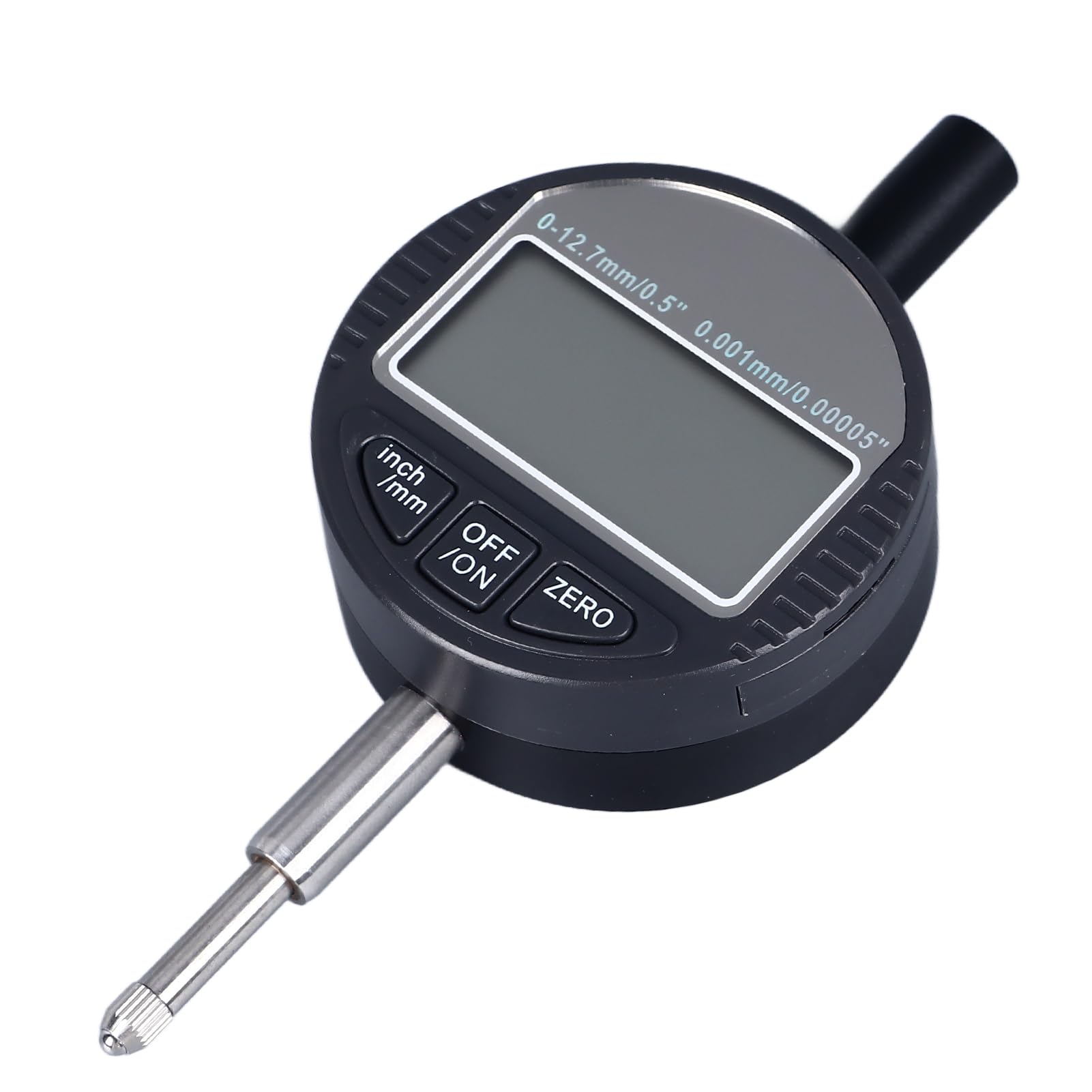 Comparateur à cadran numérique, résolution 0,001 mm (0,00005 pouce), plage de mesure 0 à 12,7 mm, sonde en carbure pour applications industrielles et mécaniques, construction en
