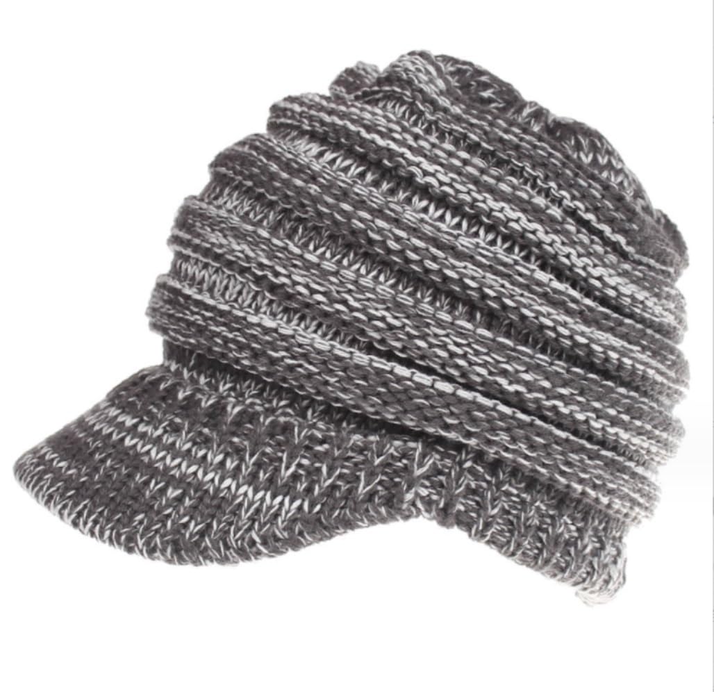 Wintermütze Für Kälte Warme, Übergroße, Grobe, Weiche, Gerippte Slouchy-Strickmütze Mit Visierkrempe Mütze Warme